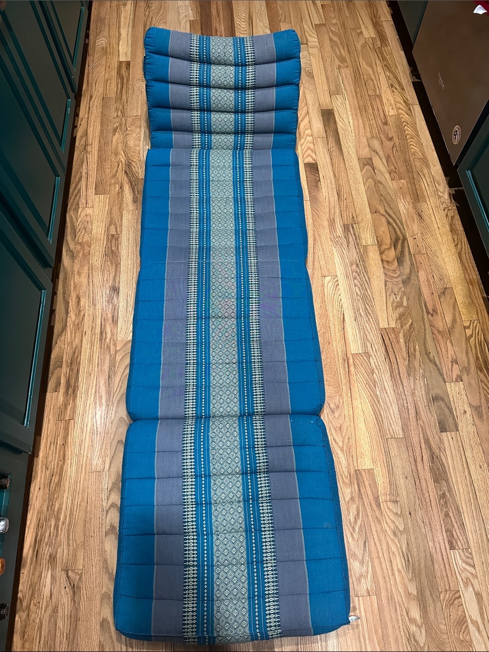Blue & Gray Padded Floor Lounger Cushion for rest, meditation, play, lounging